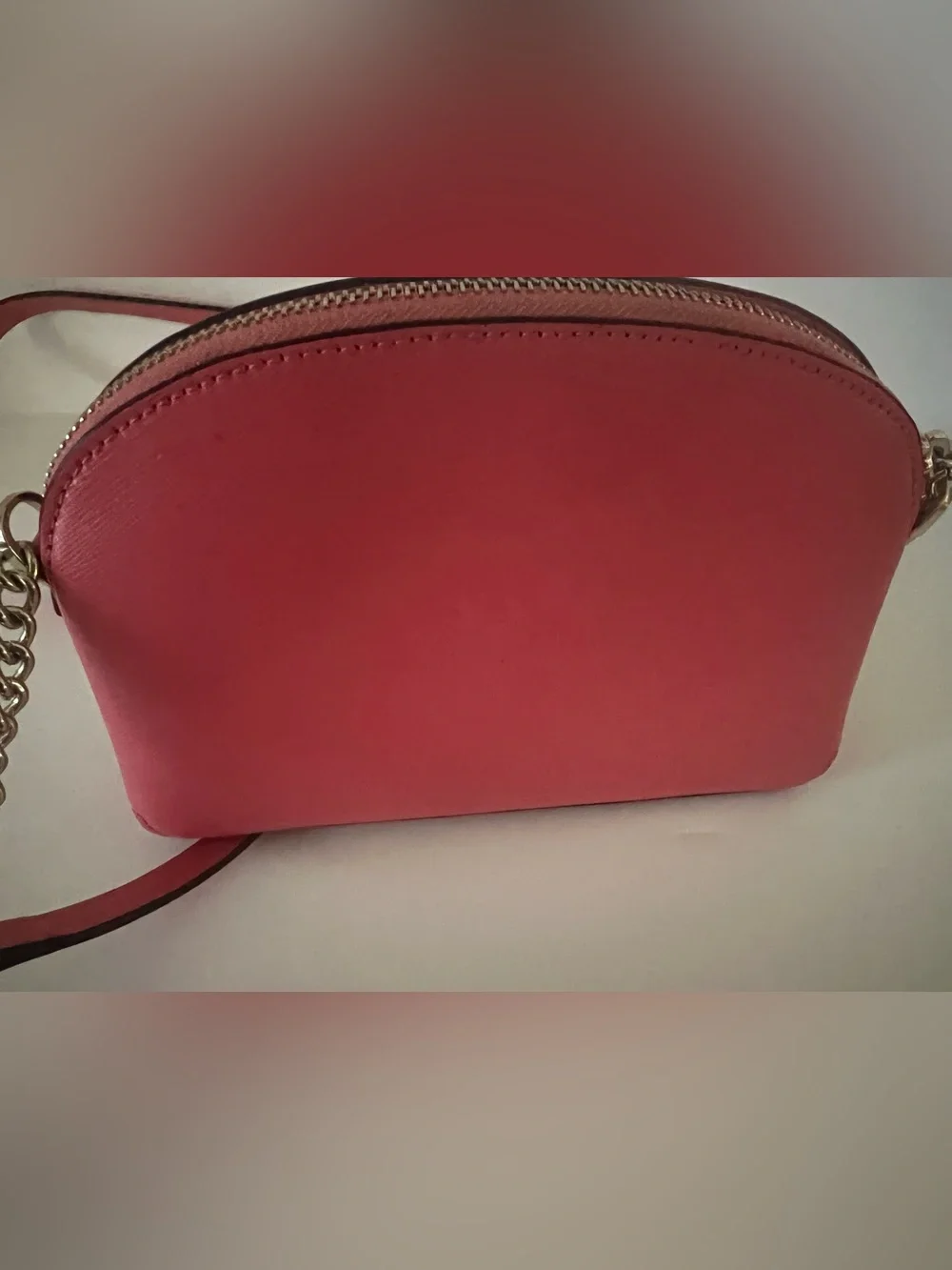 kate spade New York Pink Saffiano Dome Crossbody with Chain